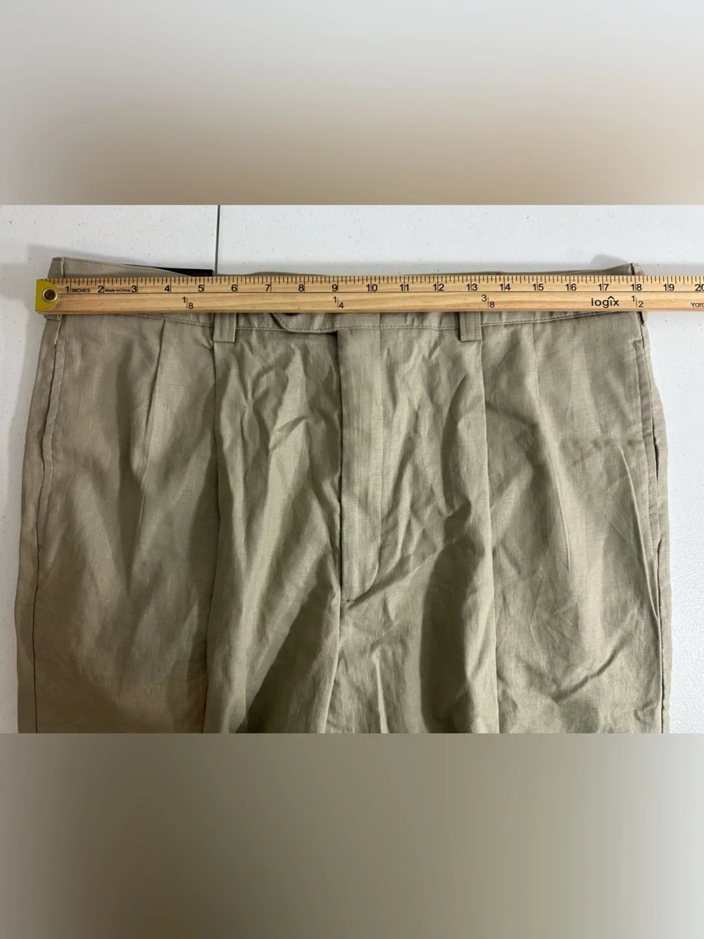 Vintage Tommy Hilfiger Sz 38x34 Mens Beige Chino Pants Khaki Pleated Cuffed